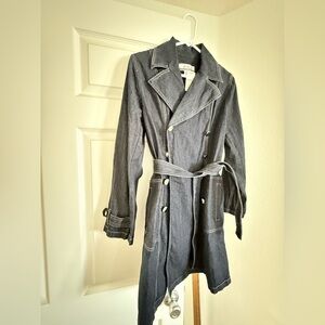 Blue Denim Trench Coat Jacket NWT